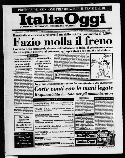 Italia oggi : quotidiano di economia finanza e politica